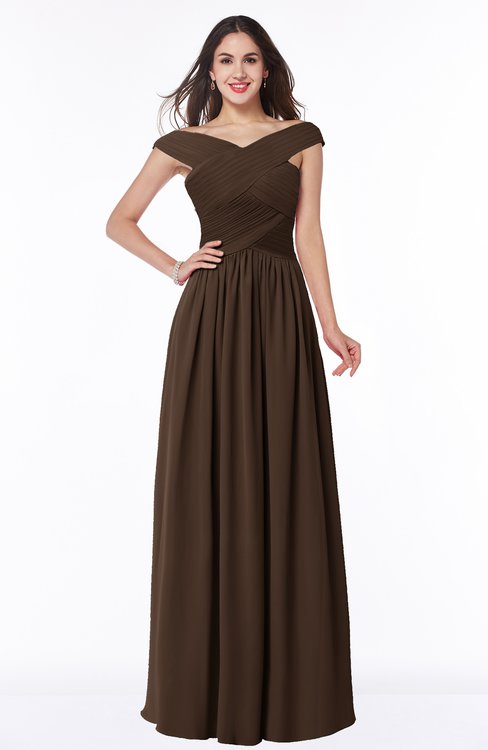 ColsBM Wendy Copper Classic A-line Off-the-Shoulder Sleeveless Zip up Floor Length Plus Size Bridesmaid Dresses