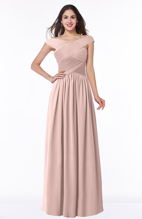 off the shoulder dusty rose bridesmaid dress