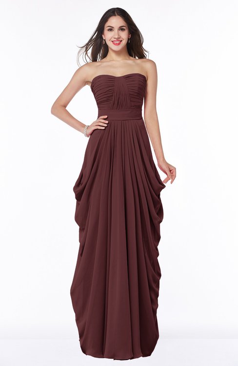 ColsBM Wren Burgundy Informal Sleeveless Half Backless Chiffon Floor Length Plus Size Bridesmaid Dresses
