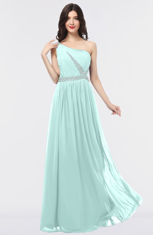 ColsBM Anabella Blue Glass Modern A-line Asymmetric Neckline Zip up Floor Length Bridesmaid Dresses