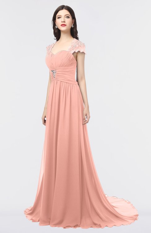 Captivating Peach Color Long Anarkali Gown - Clothsvilla