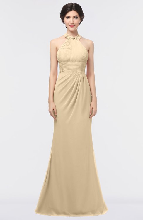 ColsBM Miranda Apricot Gelato Antique Halter Sleeveless Zip up Floor Length Bridesmaid Dresses