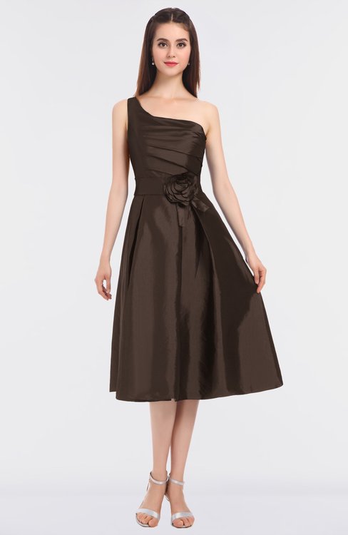 ColsBM Ellison Chestnut Brown Mature A-line Asymmetric Neckline Sleeveless Zip up Bridesmaid Dresses
