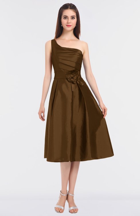 ColsBM Ellison Toffee Mature A-line Asymmetric Neckline Sleeveless Zip up Bridesmaid Dresses