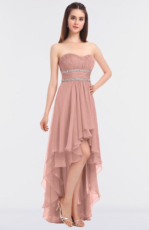 Bridesmaid Dresses UK Coral Almond color Beach/Destination Summer Rectangle Gowns - ColorsBridesmaid Bridesmaid Dresses UK Coral Almond color Beach/Destination Summer Rectangle Gowns - ColorsBridesmaid