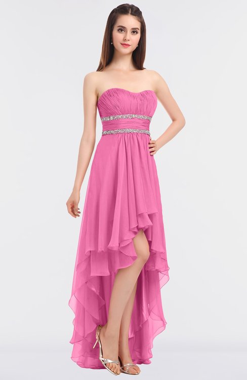ColsBM Cynthia Rose Pink Elegant A-line Strapless Sleeveless Zip up Floor Length Bridesmaid Dresses