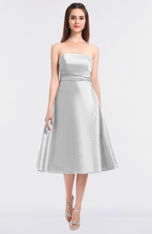 ColsBM Stacy Cloud White Elegant Ball Gown Bateau Sleeveless Zip up Ruching Bridesmaid Dresses