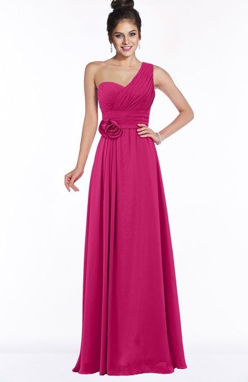ColsBM Tegan Beetroot Purple Modern Sleeveless Zip up Chiffon Floor Length Flower Bridesmaid Dresses
