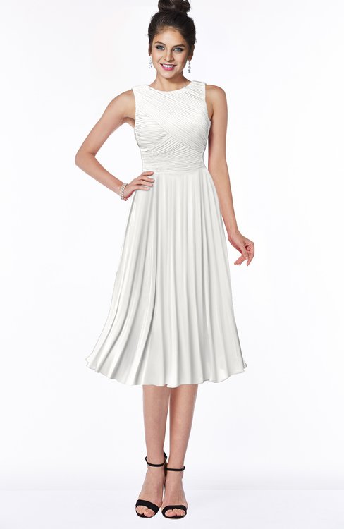 ColsBM Aileen Cloud White Gorgeous A-line Sleeveless Chiffon Pick up Bridesmaid Dresses