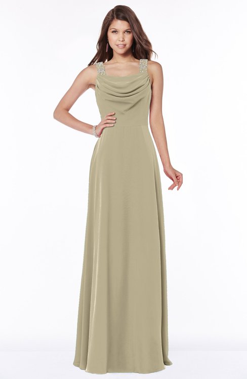 ColsBM Thea Candied Ginger Elegant Wide Square Sleeveless Half Backless Chiffon Beaded Bridesmaid Dresses