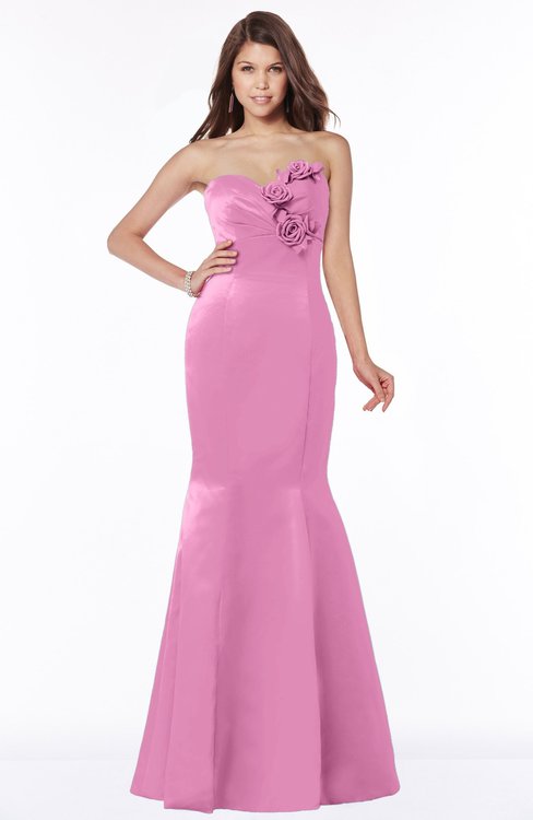 ColsBM Linda Rosebloom Glamorous Fishtail Sweetheart Half Backless Satin Flower Bridesmaid Dresses