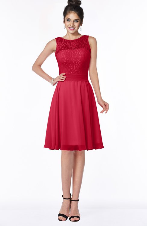 ColsBM Helen Lollipop Glamorous A-line Scoop Zip up Chiffon Sash Bridesmaid Dresses