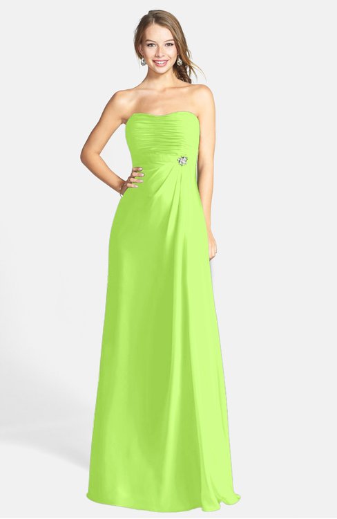 ColsBM Adley Sharp Green Glamorous A-line Sweetheart Chiffon Floor Length Ruching Bridesmaid Dresses