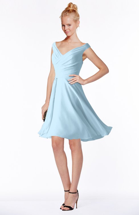 ice blue tea length dress