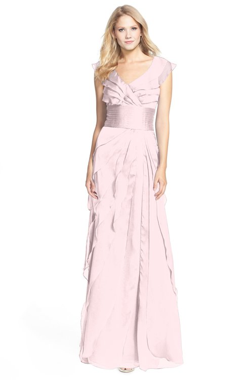 ColsBM Magnolia Blush Gorgeous A-line V-neck Chiffon30 Floor Length Bridesmaid Dresses