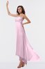 ColsBM Libby Baby Pink Romantic Empire Chiffon Tea Length Ruffles Bridesmaid Dresses