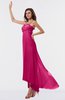 ColsBM Libby Beetroot Purple Romantic Empire Chiffon Tea Length Ruffles Bridesmaid Dresses