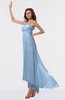 ColsBM Libby Dusty Blue Romantic Empire Chiffon Tea Length Ruffles Bridesmaid Dresses