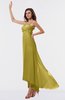 ColsBM Libby Golden Olive Romantic Empire Chiffon Tea Length Ruffles Bridesmaid Dresses