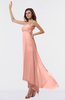ColsBM Libby Peach Romantic Empire Chiffon Tea Length Ruffles Bridesmaid Dresses