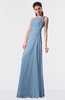ColsBM Moriah Dusty Blue Simple Sheath Sleeveless Chiffon Floor Length Sequin Bridesmaid Dresses