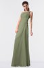 ColsBM Moriah Moss Green Simple Sheath Sleeveless Chiffon Floor Length Sequin Bridesmaid Dresses
