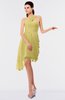 ColsBM June Misted Yellow Hawaiian A-line One Shoulder Chiffon Pleated Bridesmaid Dresses