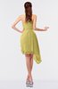 ColsBM June Misted Yellow Hawaiian A-line One Shoulder Chiffon Pleated Bridesmaid Dresses