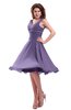 ColsBM Marina Chalk Violet Informal Zipper Chiffon Knee Length Sequin Bridesmaid Dresses