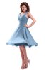 ColsBM Marina Dusty Blue Informal Zipper Chiffon Knee Length Sequin Bridesmaid Dresses