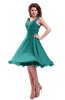 ColsBM Marina Emerald Green Informal Zipper Chiffon Knee Length Sequin Bridesmaid Dresses