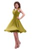 ColsBM Marina Golden Olive Informal Zipper Chiffon Knee Length Sequin Bridesmaid Dresses