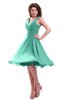 ColsBM Marina Mint Green Informal Zipper Chiffon Knee Length Sequin Bridesmaid Dresses