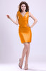 ColsBM Myra Orange Modest Column Sleeveless Taffeta Ruching Graduation Dresses