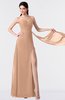 ColsBM Vivian Almost Apricot Modern A-line Sleeveless Backless Split-Front Bridesmaid Dresses