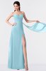 ColsBM Vivian Aqua Modern A-line Sleeveless Backless Split-Front Bridesmaid Dresses