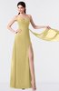 ColsBM Vivian Gold Modern A-line Sleeveless Backless Split-Front Bridesmaid Dresses