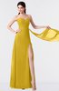 ColsBM Vivian Lemon Curry Modern A-line Sleeveless Backless Split-Front Bridesmaid Dresses