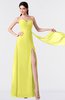 ColsBM Vivian Pale Yellow Modern A-line Sleeveless Backless Split-Front Bridesmaid Dresses