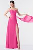 ColsBM Vivian Rose Pink Modern A-line Sleeveless Backless Split-Front Bridesmaid Dresses