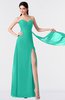 ColsBM Vivian Viridian Green Modern A-line Sleeveless Backless Split-Front Bridesmaid Dresses