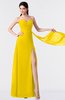 ColsBM Vivian Yellow Modern A-line Sleeveless Backless Split-Front Bridesmaid Dresses