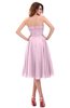ColsBM Lena Baby Pink Plain Strapless Zip up Knee Length Pleated Prom Dresses