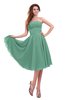 ColsBM Lena Beryl Green Plain Strapless Zip up Knee Length Pleated Prom Dresses