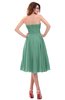 ColsBM Lena Beryl Green Plain Strapless Zip up Knee Length Pleated Prom Dresses