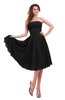 ColsBM Lena Black Plain Strapless Zip up Knee Length Pleated Prom Dresses