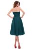 ColsBM Lena Blue Green Plain Strapless Zip up Knee Length Pleated Prom Dresses
