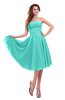 ColsBM Lena Blue Turquoise Plain Strapless Zip up Knee Length Pleated Prom Dresses