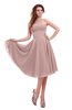 ColsBM Lena Blush Pink Plain Strapless Zip up Knee Length Pleated Prom Dresses