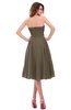 ColsBM Lena Carafe Brown Plain Strapless Zip up Knee Length Pleated Prom Dresses